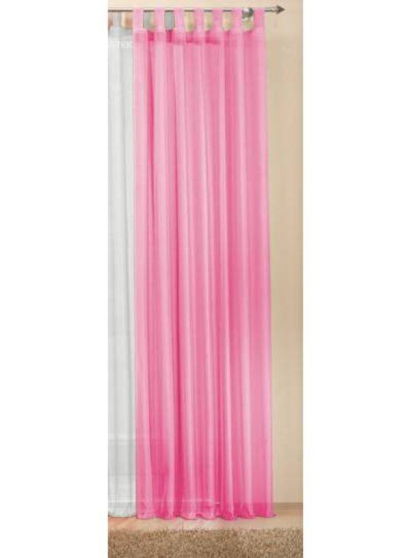 Vorhänge mit Schlaufen - Voile Schlaufenschal Pink